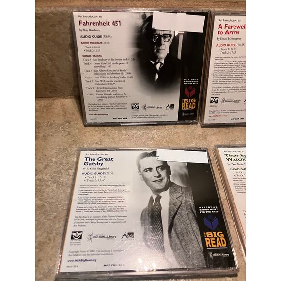 National Endowment of the Arts Fitzgerald, Hemingway, Lee, Hurston, Bradbury CD - Picture 10 of 11